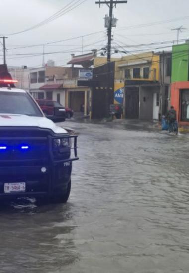 Activa Guardia Estatal Plan Tamaulipas en Matamoros tras fuertes lluvias