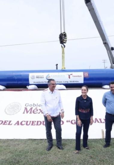Presidenta Claudia Sheinbaum supervisó la construcción del nuevo acueducto de Ciudad Victoria