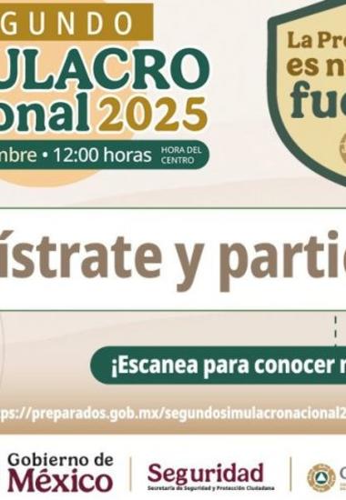 Convoca Protección Civil Tamaulipas a sumarse al Simulacro Nacional 2025