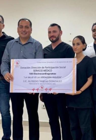 Recibe SET donación de 100 electrocardiogramas para trabajadores educativos